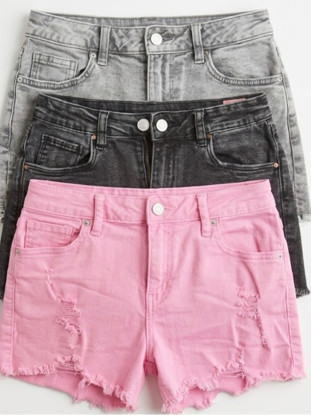 Set of 3 High-Rise Denim Shorts